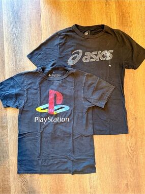 Bundle of 2 Men’s Sz Small Shirt Sleeve Tees - ASICS, Sony
